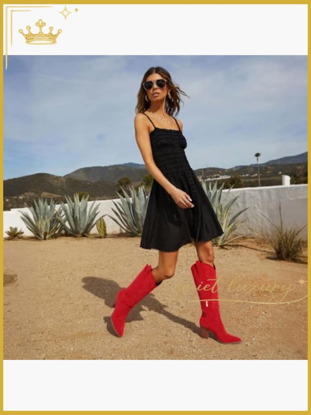Knee High Cowboy Boots Pointed Toe Chunky Heel Pull-on Embroidered Wide Calf - Picture 3 of 7
